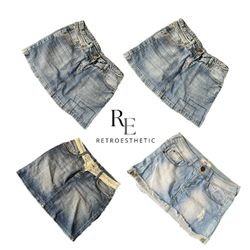 Y2K Paris Hilton Era Girl Denim Mini Skirts RE-341..