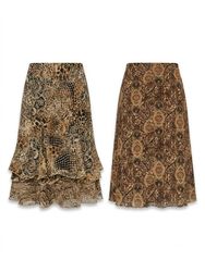 (FV-1803) Animal Print Midi Skirt Bundle Vintage Y..