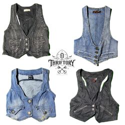 Y2K Unique Denim Waistcoats TY-059