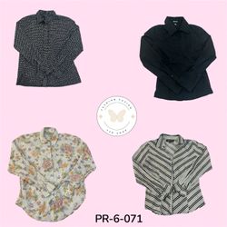 Relaxed Fit Cotton Long Sleeve Blouse – Casual Chi..