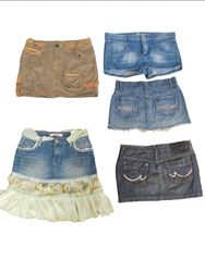 Fleek Wholesale Y2K Cyber Grunge Denim Mini Skirts..