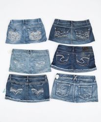 Vintage Y2K Thick Stitch Denim Skirts Mix - Rhines..