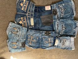 Y2K Shorts (miss me, rock revival and Ture religio..
