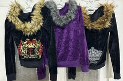 Y2K Juicy Couture Velour Fur Jackets