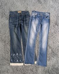 Y2K Embroidered Flare Jeans Bundle | Low Rise Vint..