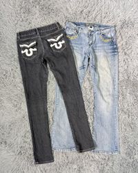 ***Y2K Festival Flare Jeans Bundle | Embroidered D..