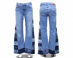 CR1868 UPCYCLED PANEL FLARE JEANS
