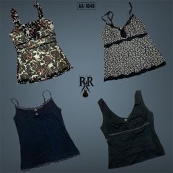 Y2K Black Gothic Girl Cami Tops (AA-1048)