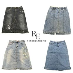 Y2k NYC IT GIRL DENIM MIDI SKIRT RE-3428