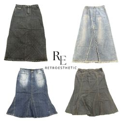 Y2K NYC IT GIRL DENIM MAXI SKIRTS RE-3432