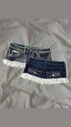 Upcycled Denim Lace Skirt