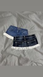 Upcycled Denim Lace Skirt