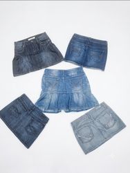Cute Girls Y2K Blue Denim Skirts • Vintage Low Ris..