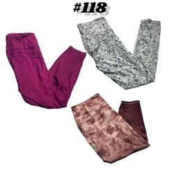 #118 Athlete Leggings  Mixed Pattern Activewear Le..