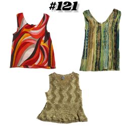 #121 Textured Boho-Chic Sleeveless Knit Trio - Fla..