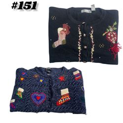 #151 Cute Holiday Stocking & Heart Cardigans Pack ..