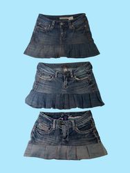 Y2k Denim pleated skirts