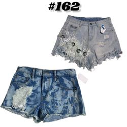 : Vintage Y2K Light Wash Floral Applique Sequined ..