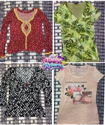 Y2K Vintage Printed Top Bundle – Boho Floral, Geo ..