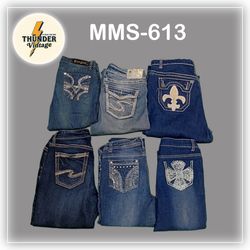 Y2K Embroidery And Embellished Jeans (Mms-613)