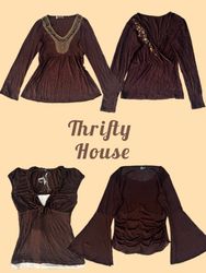 Espresso Romance Y2k Tops(TH/497)