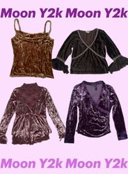 Y2K Vintage Style Velvet Tops (M-04)