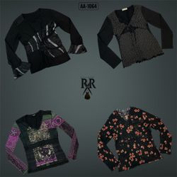 Y2K Gothic Black Full Sleeve Tops (AA-1064)