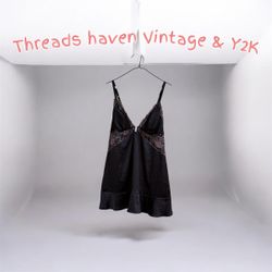 TH# 176 Y2K Floral Embroidered Satin Slip Dress – ..