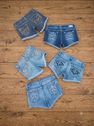 Vintage Y2K Embellished Denim Shorts Bundle(S-04)