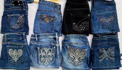 Vintage Y2K Embroidered Denim Mini Skirt..