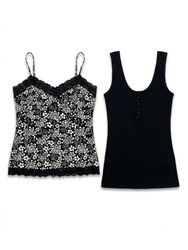 (FV-1848) Y2K Black & White Printed Aesthetic Tops