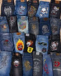 Y2K Japanese Tattoo Jeans
