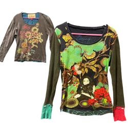 Y2K Aesthetic Statement round neck top (Y8)