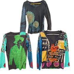 Y2k Avant-Garde Graphic Long-Sleeve Trio (Y4)