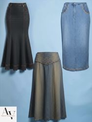 Denim Maxi Skirts