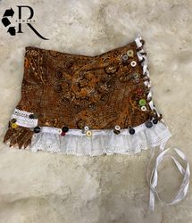 Upcycled Y2K Unique Poly Mini Skirt