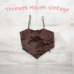 TH# 205 Vintage Silk Y2K Top | Elegant Satin Cami ..