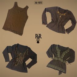 Y2K Earthy Tone Full Sleeve Tops (AA-1073)