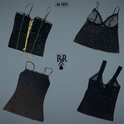 Y2K Black Gothic Cami Tops (AA-1074)