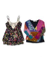 (FV-1836) Multicolor Abstract Print Tops Bundle Vi..
