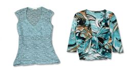 (FV-1838) Blue Abstract & Y2K Printed Tops Bundle ..