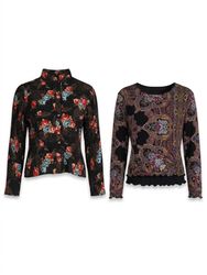 (FV-1856) Y2K Mixed Print Indie Boho Tops Wholesal..