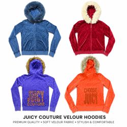 Juicy Couture Women's Velour Faux Fur Trim Zip-Up ..