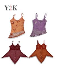 Y2K Sheer Embroidered Sequin Cami (Yv-712)