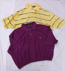 CR9555 Upcycled Polo Crop T-Shirts