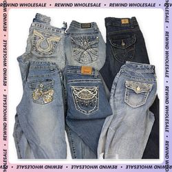 Y2K Bootcut And Flared Embroidered Jeans | RW-04