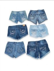 Y2k Denim mini shorts (S-16)