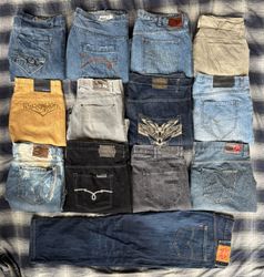 Pantalones de hip hop de denim 13 peças