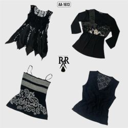 Y2k Black Gothic Mix Tops (AA-1436)