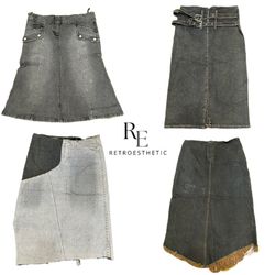 Y2K Paris Hilton Era Girl Denim Midi Skirts RE-344..